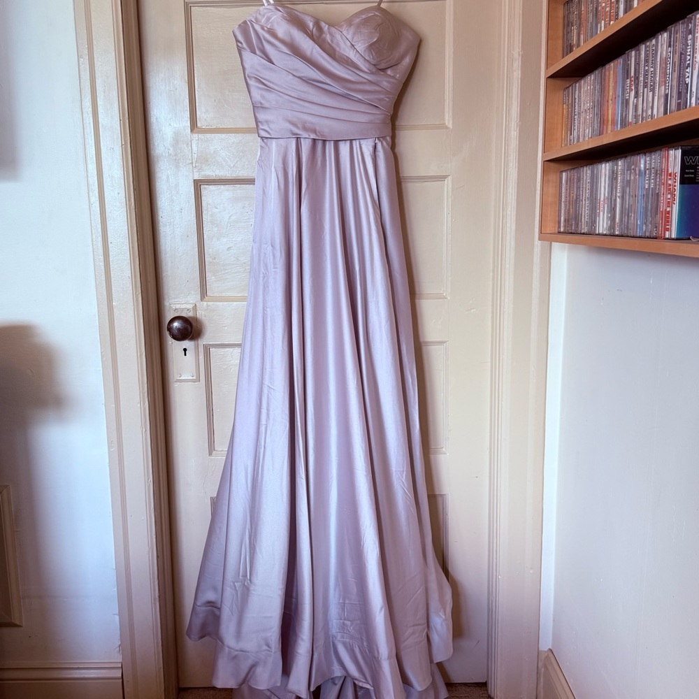 La Femme Strapless Lavender Gown